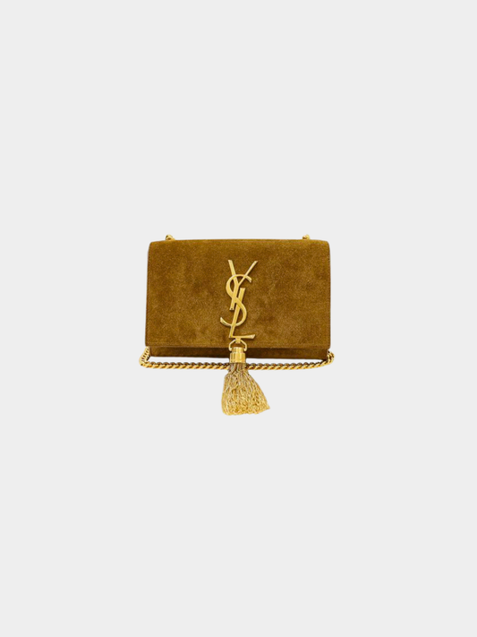 Yves Saint Laurent 2010s Camel Suede Kate Tassel Bag