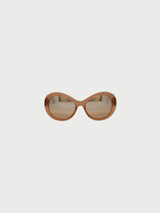 Chanel 2000s Brown Tortoiseshell Plastic Sunglasses