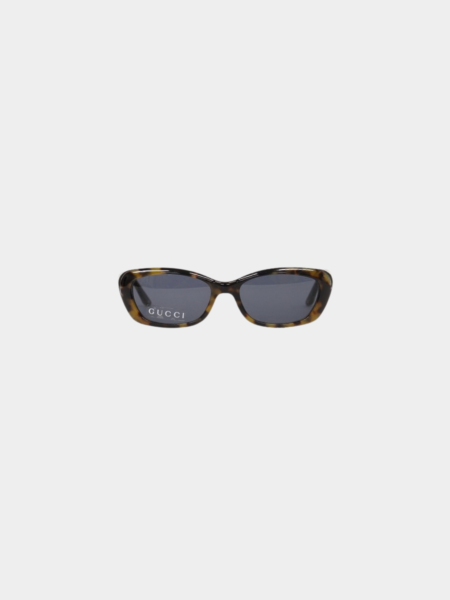 Gucci 2000s Brown Gold Plastic Logo Tortoiseshell Sunglasses