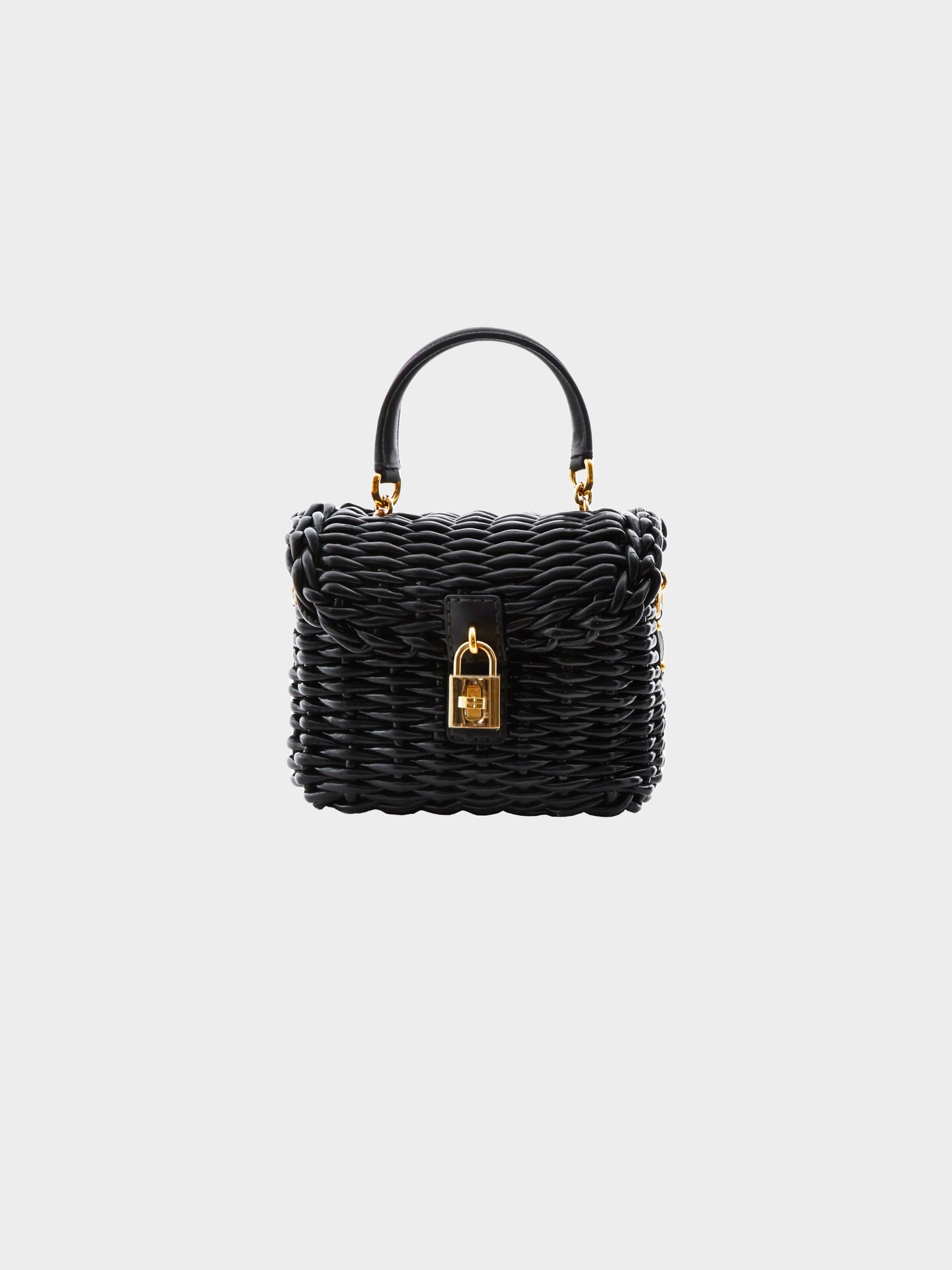 Dolce and Gabbana SS 2012 Black Wicker Handbag