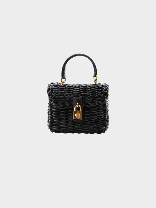 Dolce and Gabbana SS 2012 Black Wicker Handbag