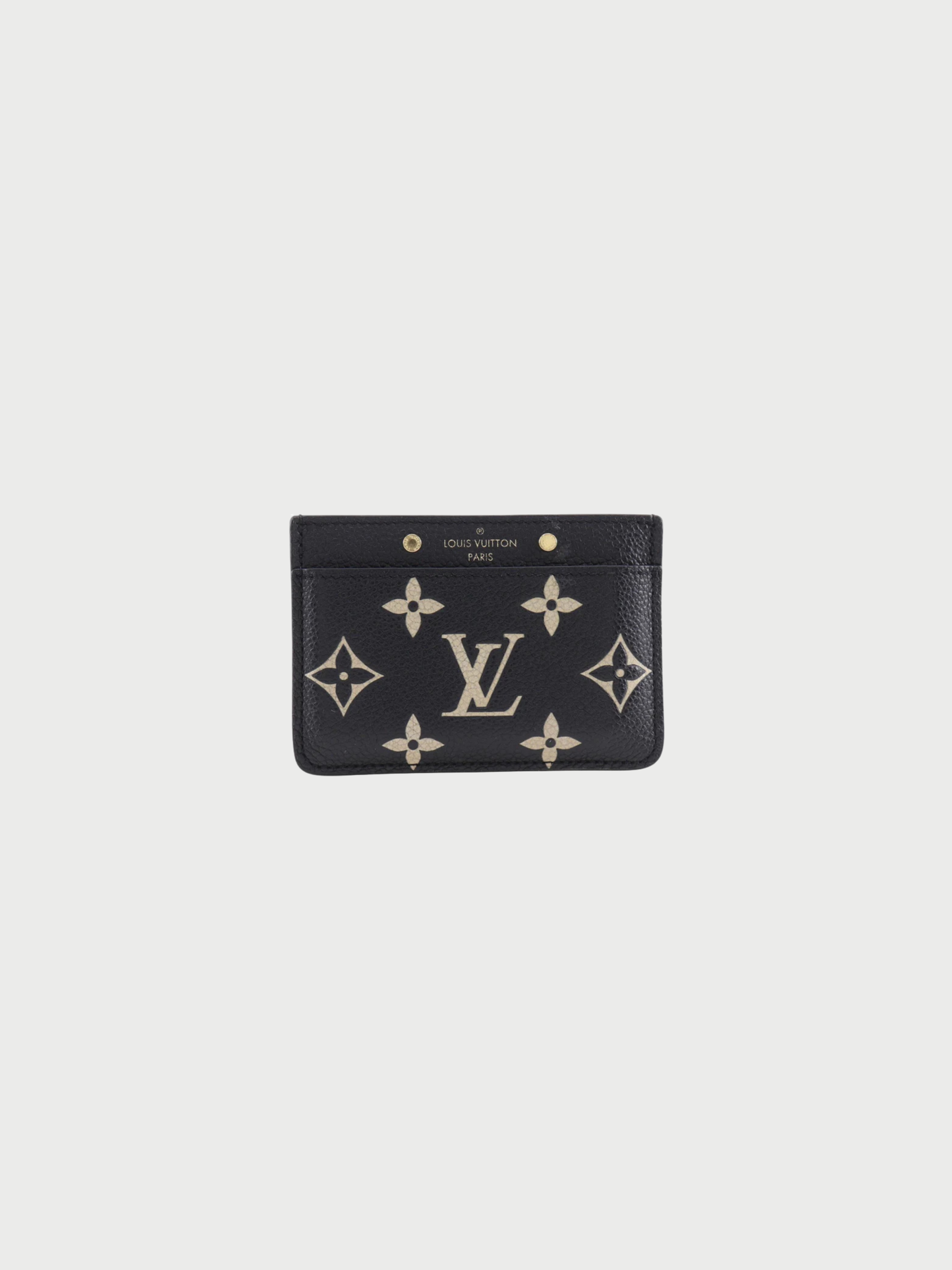 Louis Vuitton 2000s Beige Gold Monogram Bicolor Porte Cartes Simple Card Case