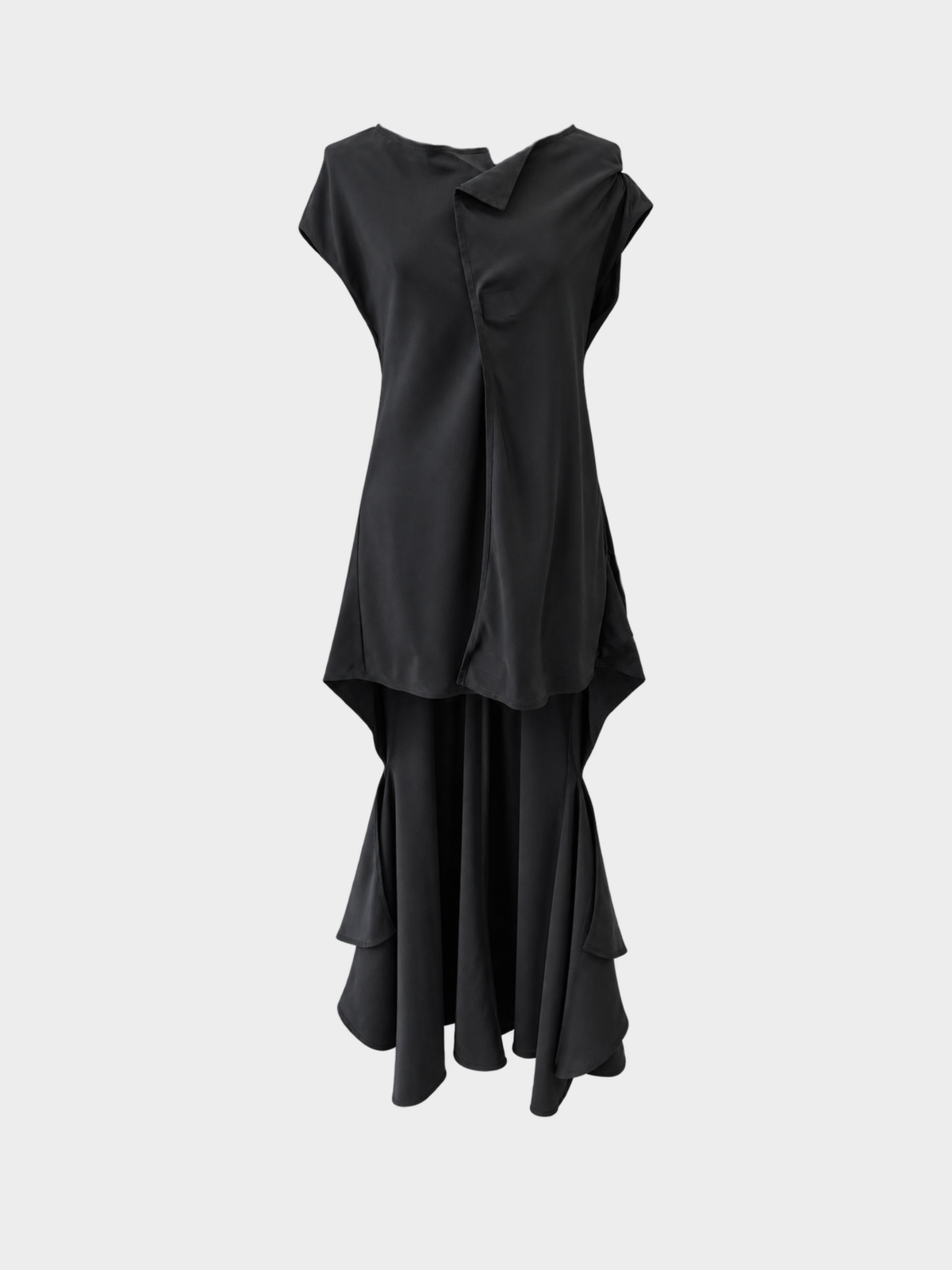 Yohji Yamamoto 2000s Black Silk Long Back Top