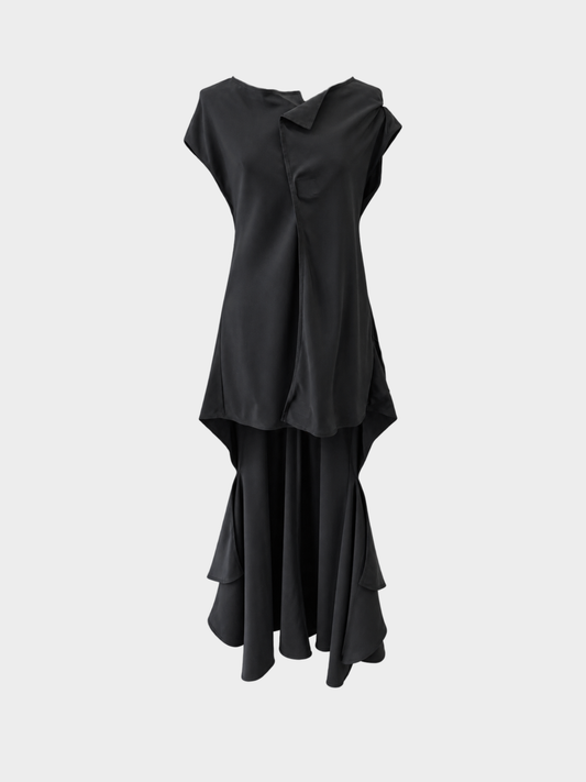 Yohji Yamamoto 2000s Black Silk Long Back Top