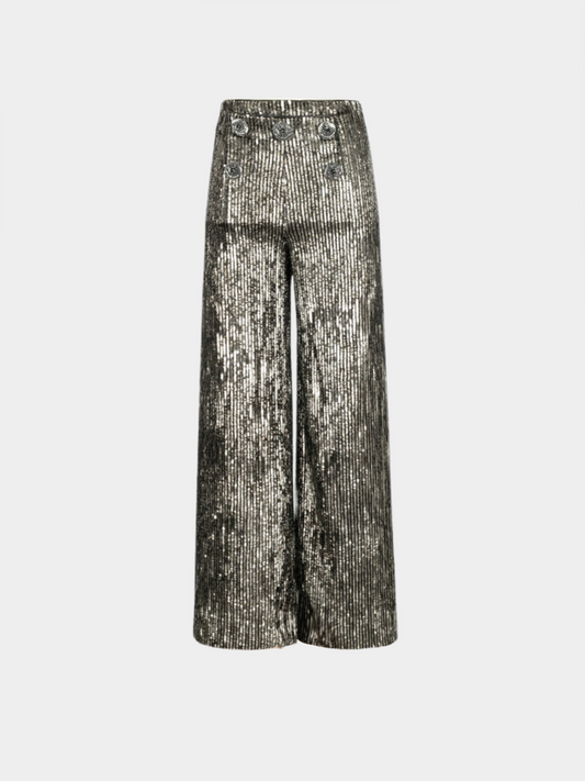 Jean Paul Gaultier SS 2008 Silver Sequined Trouser Pants