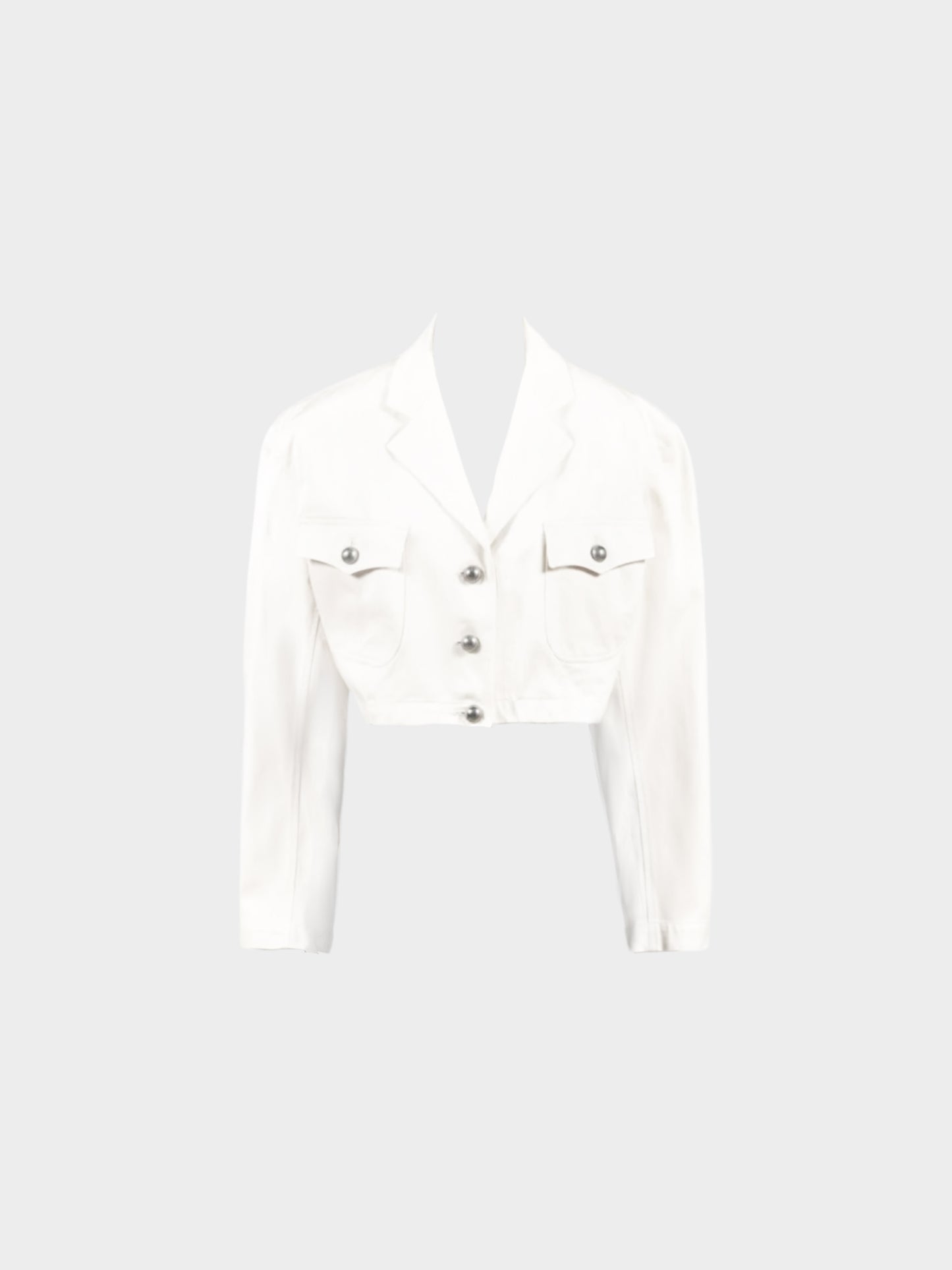 Azzedine Alaïa 1990s White Cotton Short Jacket