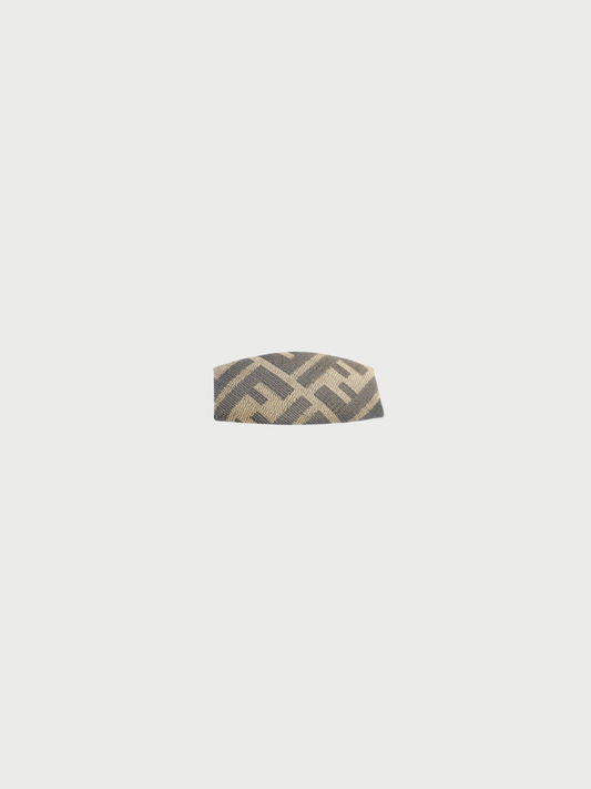 Fendi 2000s Brown Zucca Canvas Barrette