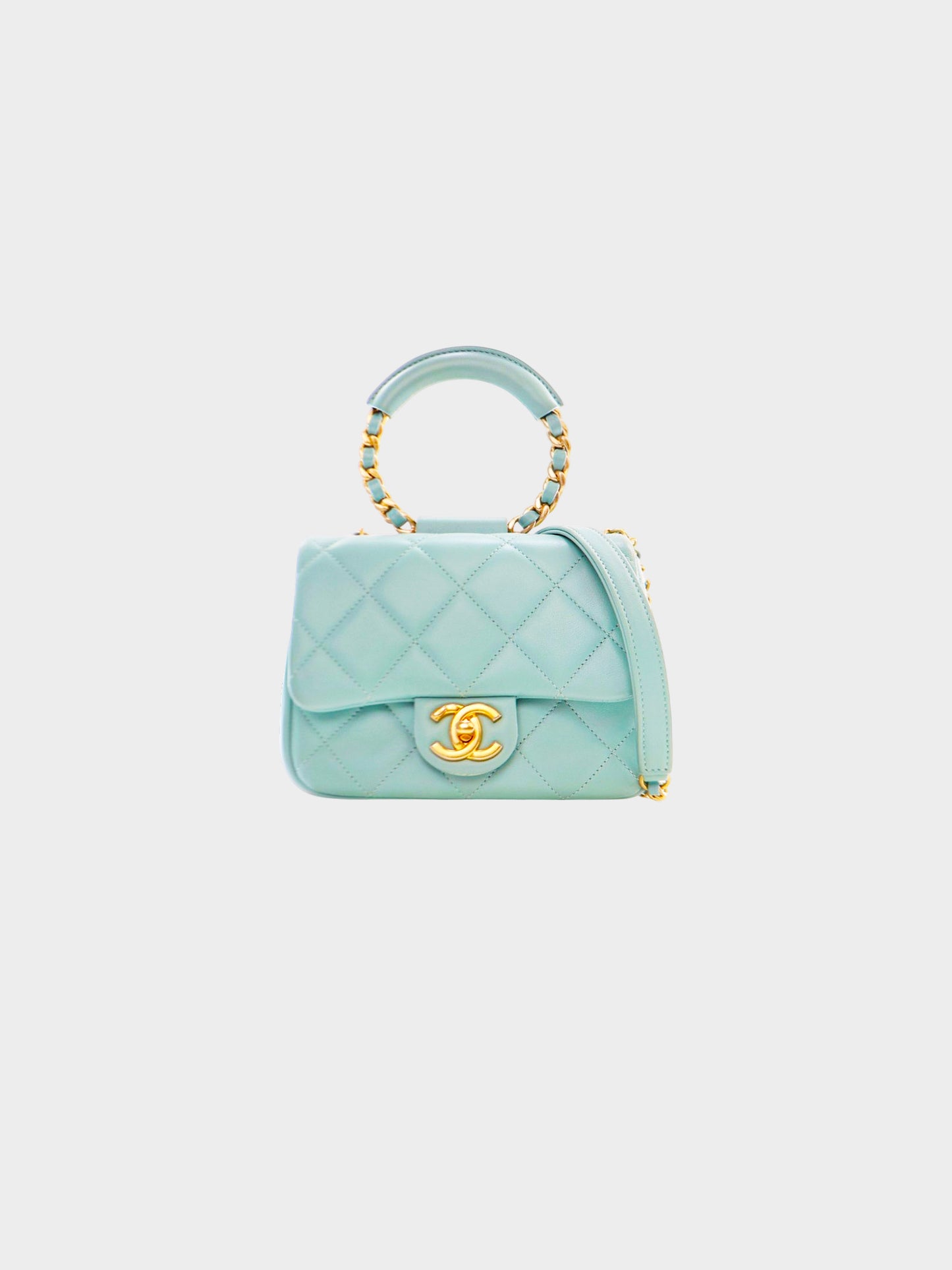 Chanel Late 2019-2020 Blue Lambskin In The Loop Mini Flap Bag