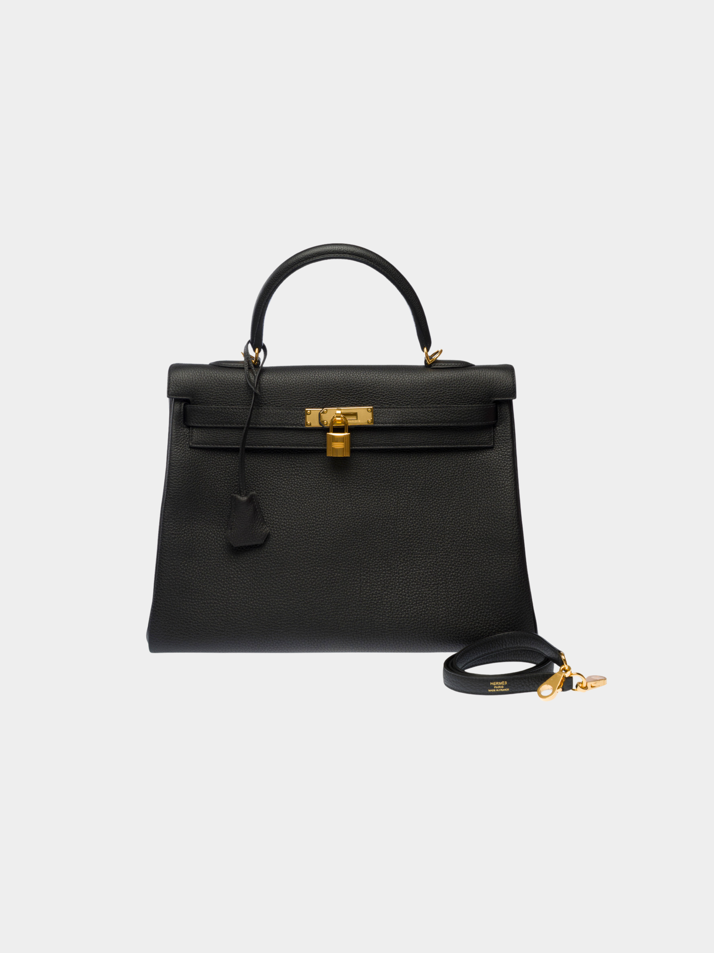 Hermès 2020s Black Togo Kelly 35 Retourne Bag