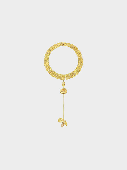 Christian Lacroix 1990s Gold Metal Articulated Pendant Necklace