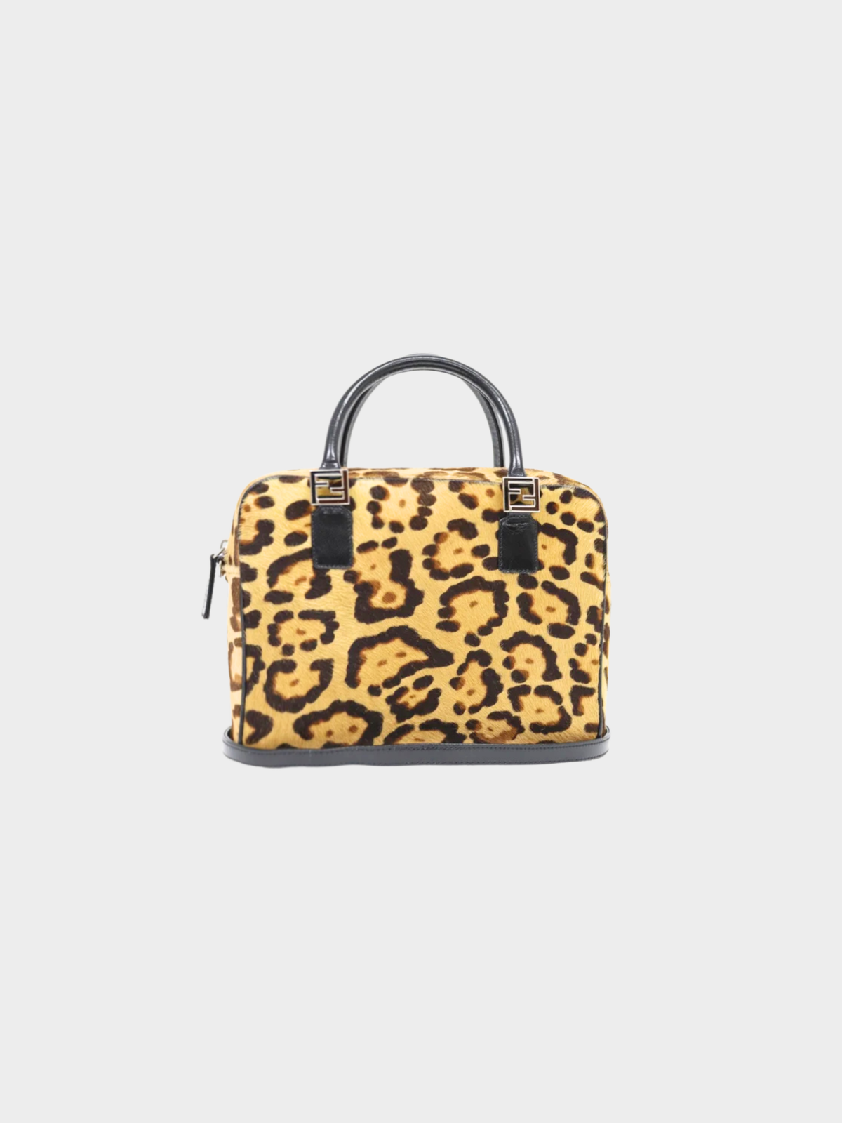 Fendi 2000s Beige Brown Black Hair-On Hide 2-Way Bag