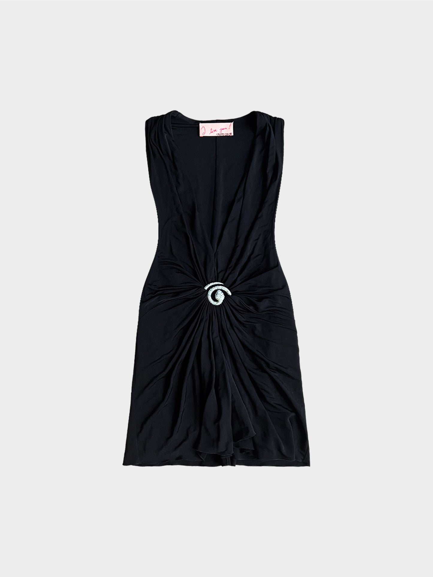 Roberto Cavalli 1990s Black Snake-Embellished Top
