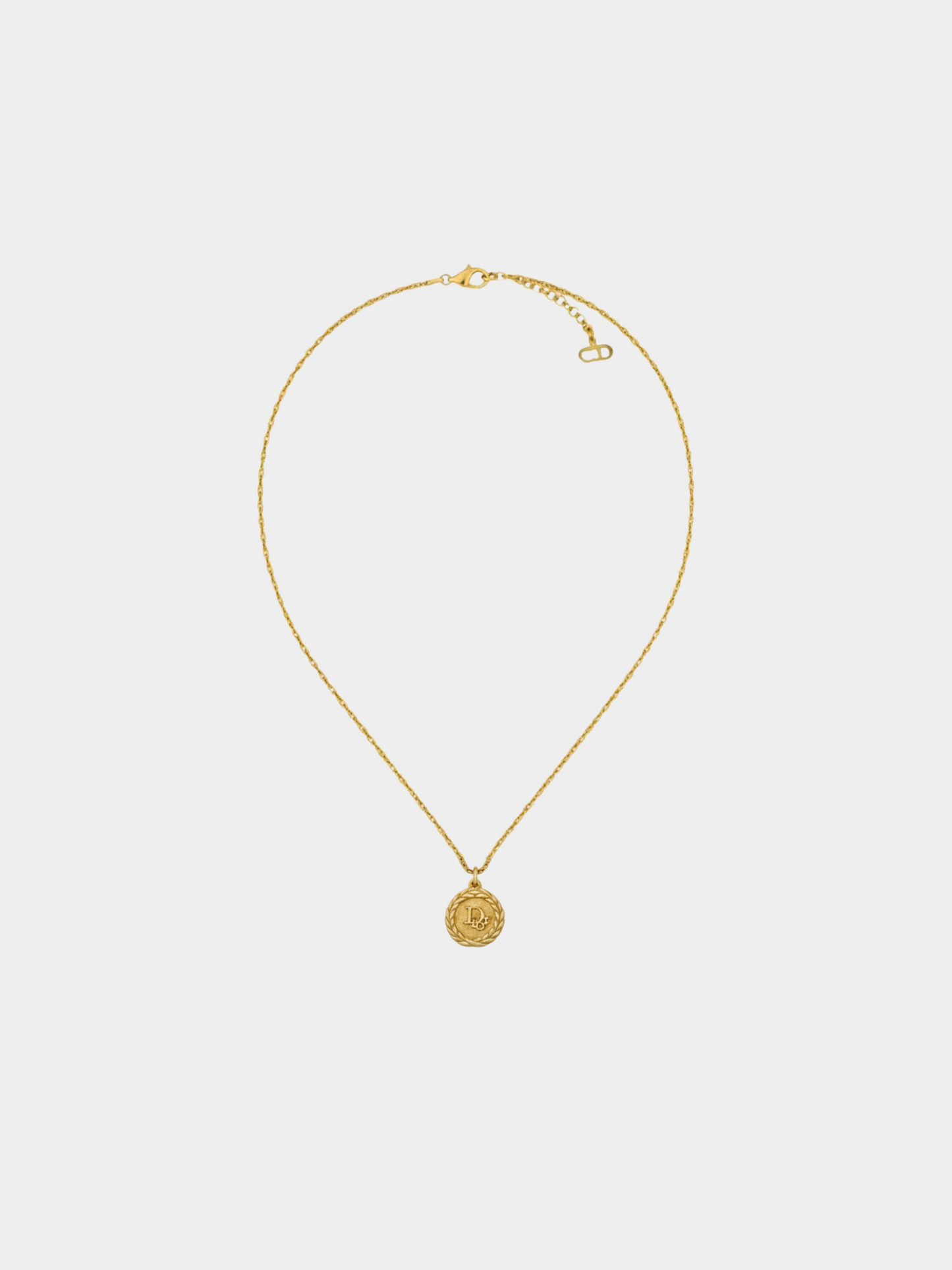 Christian Dior 2000s Gold Logo Twist Round Necklace