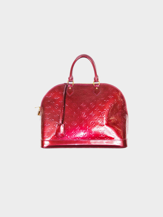 Louis Vuitton Early 2010s Red Vernis Alma PM