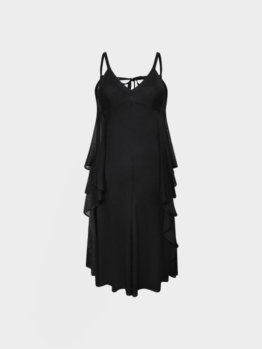 Chanel by Karl Lagerfeld SS 2009 Black Ruffled Mesh Dress