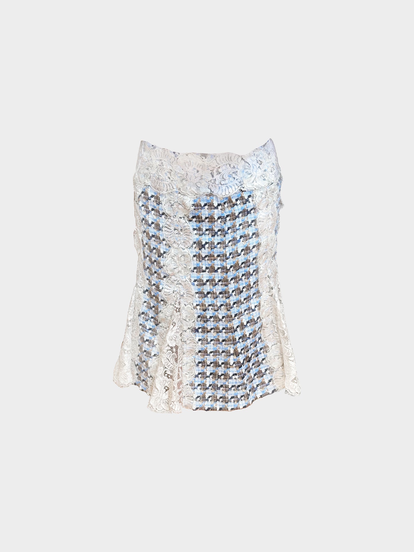 Dolce and Gabbana 2000s Tweed and Lace Long Skirt