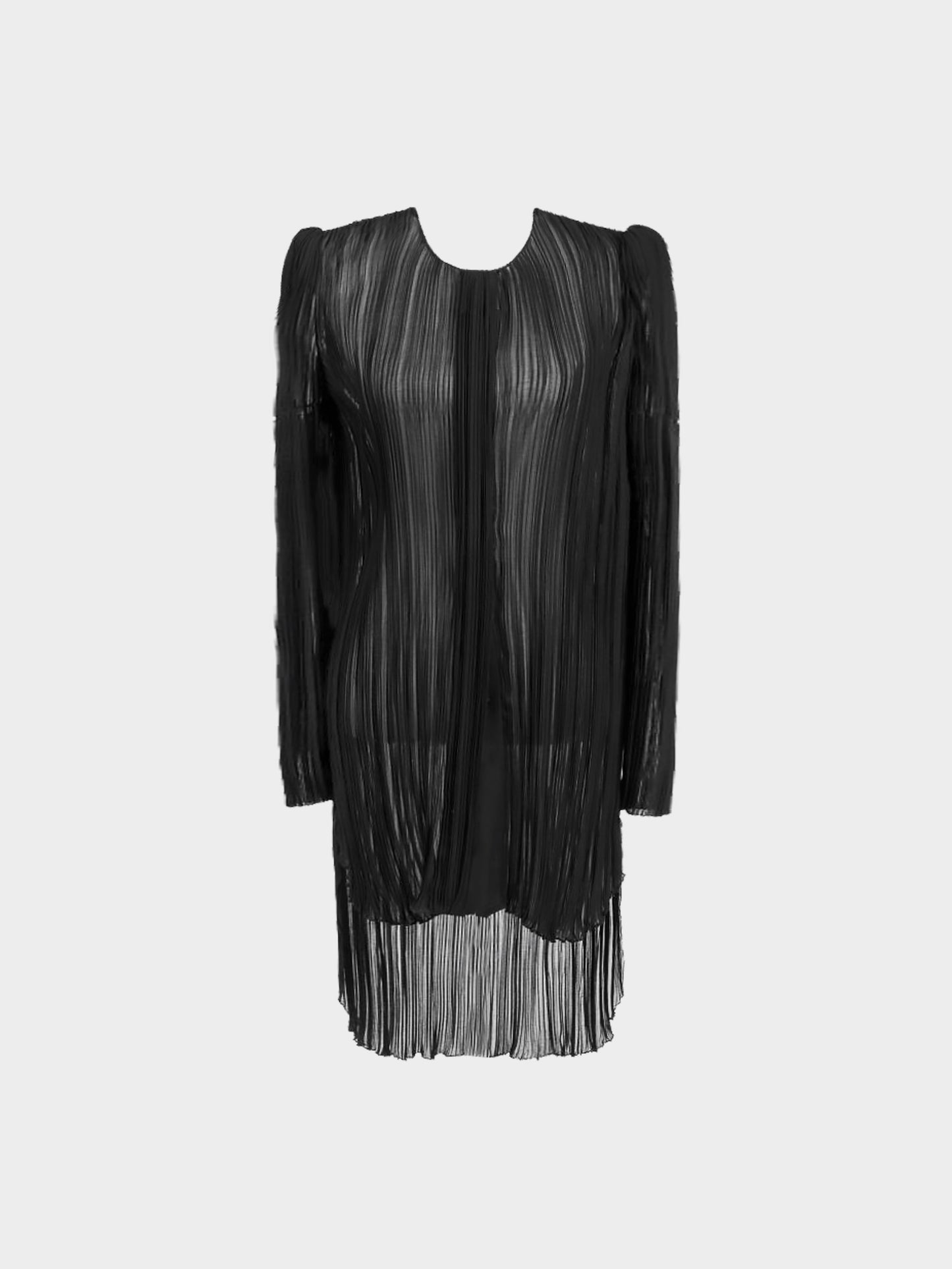 Chloé SS 2014 Black Polyester Pleated Long Jacket