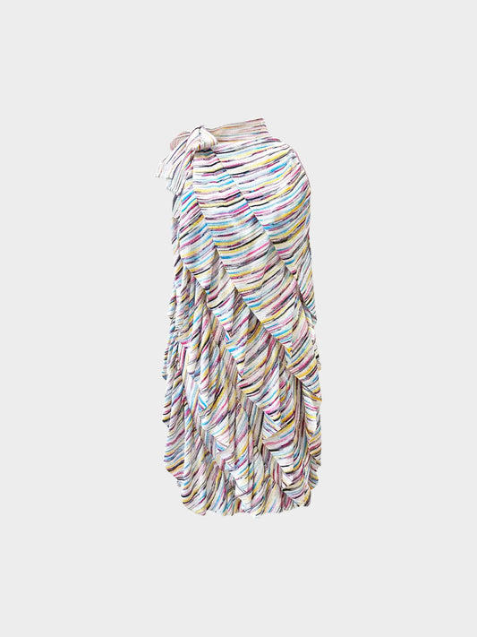 Missoni 2022 Multicolor Flounce Knit Stripe Mini Dress