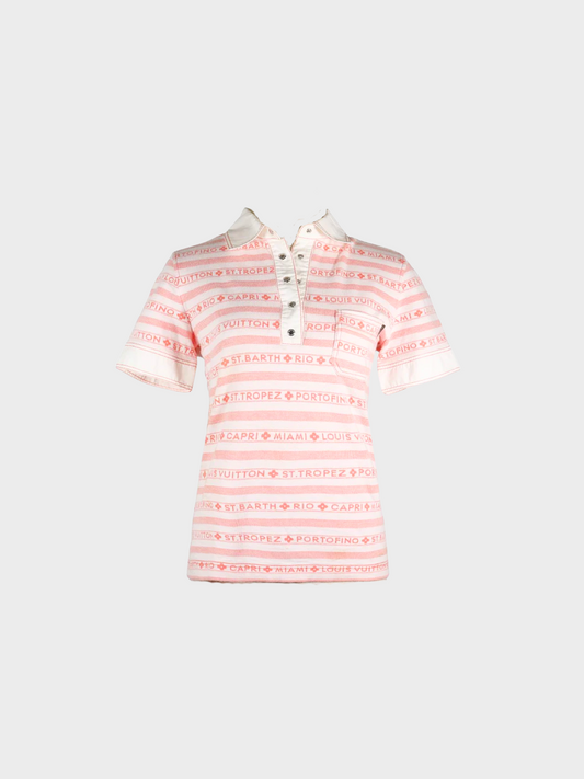 Louis Vuitton 2010s Orange Striped Polo Shirt