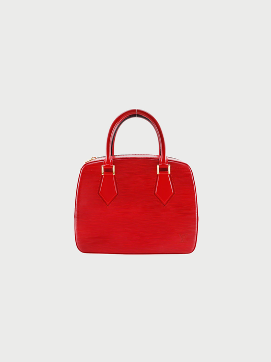 Louis Vuitton 1998 Red Epi Leather Sablon Handbag
