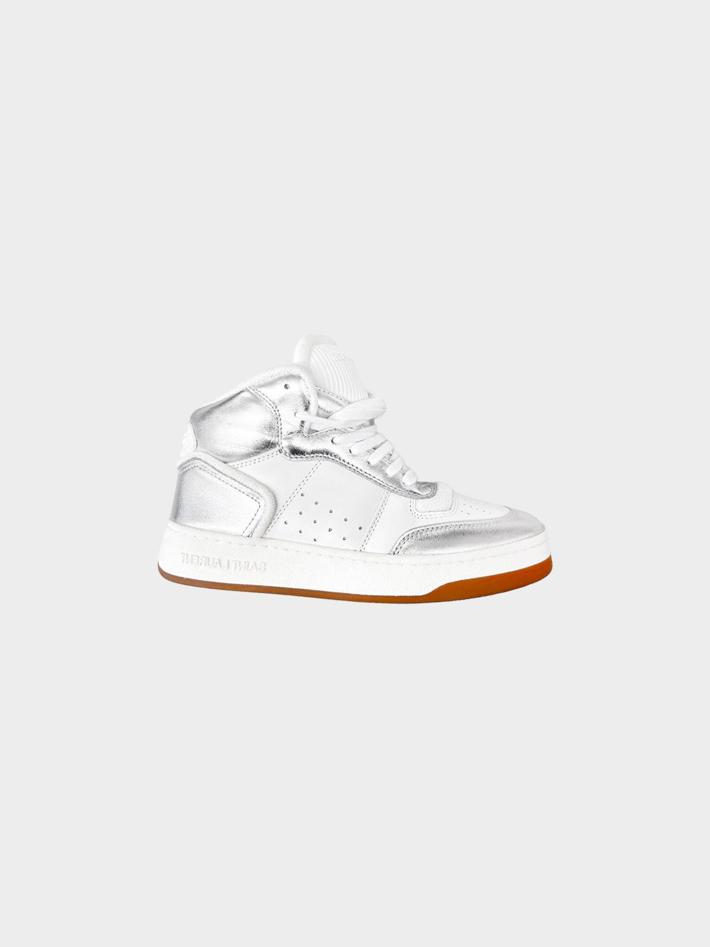 Saint Laurent 2020s White and Silver SL/80 Mid Top Sneakers