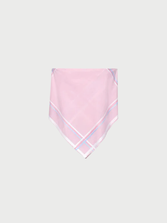Prada 2020s Pink Cotton Logo Tie-Back Bandana Top