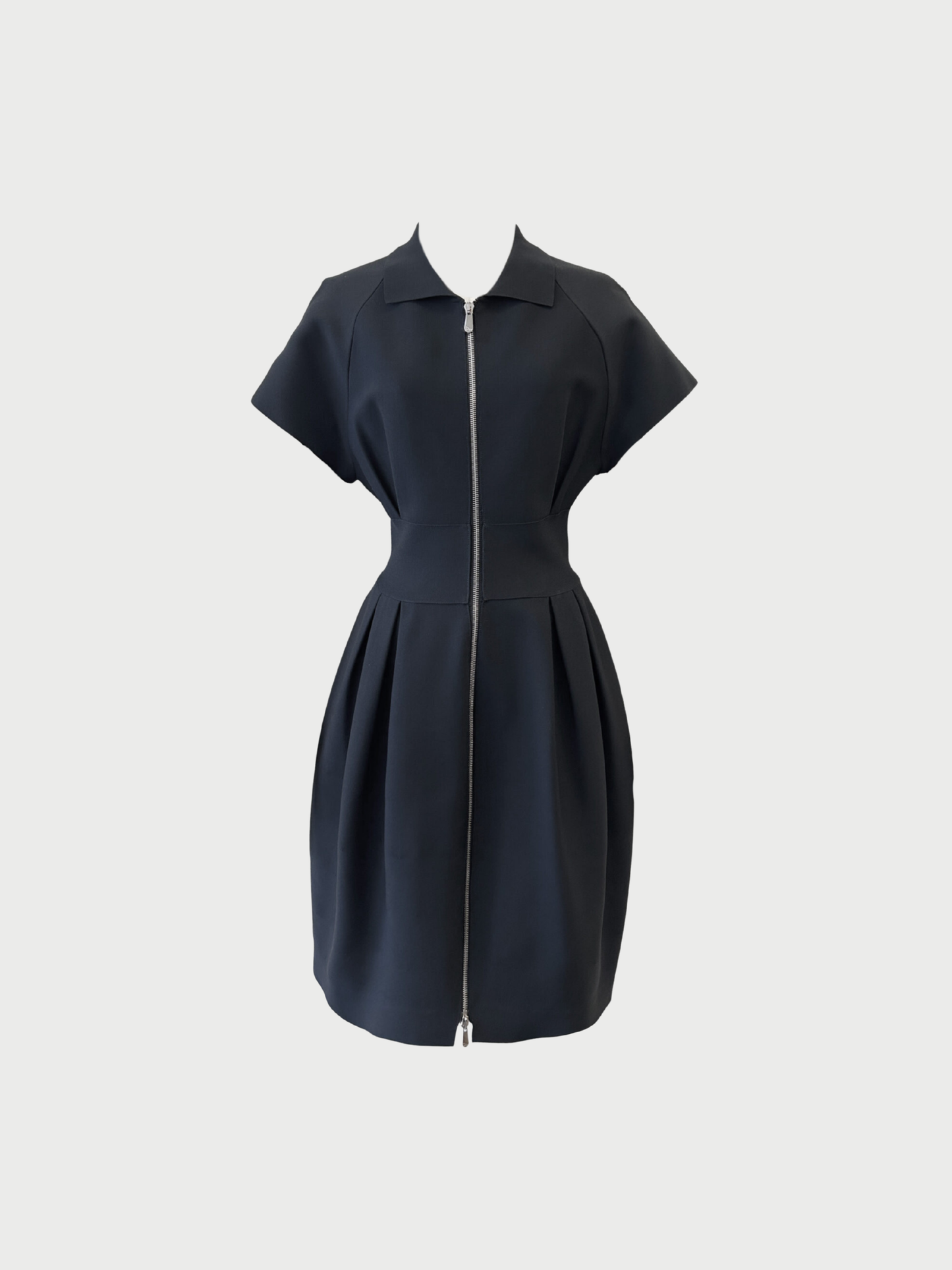 Christian Dior 2000s Black Knit Zip Front Dress