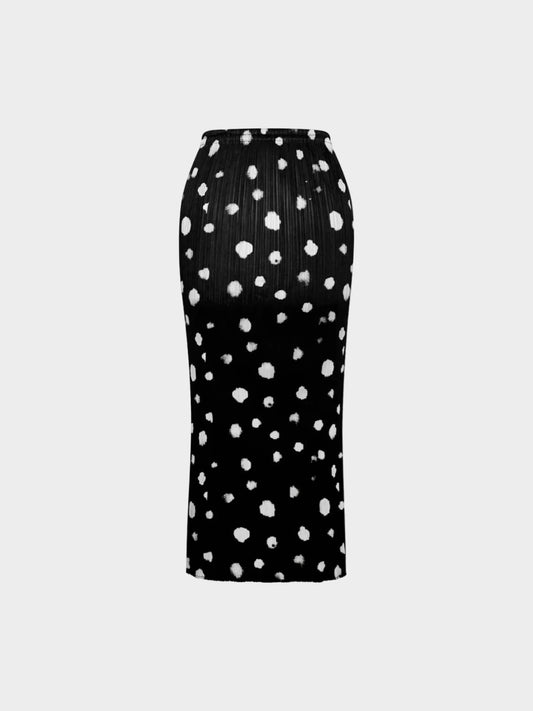 Issey Miyake Pleats Please FW 1999 Black and White Polka Dot Skirt