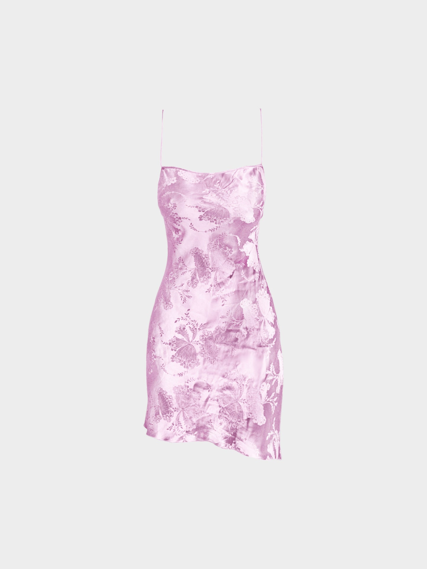 Christian Dior by John Galliano 2000 Purple Silk Floral Slip Mini Dress