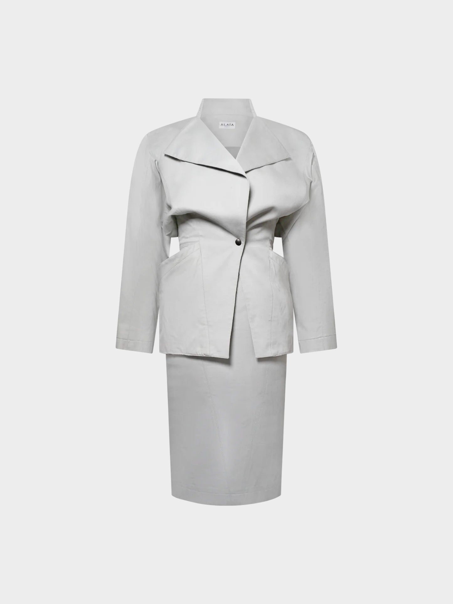 Azzedine Alaïa SS 1984 Grey Jacket and Skirt Set