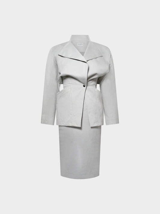 Azzedine Alaïa SS 1984 Grey Jacket and Skirt Set