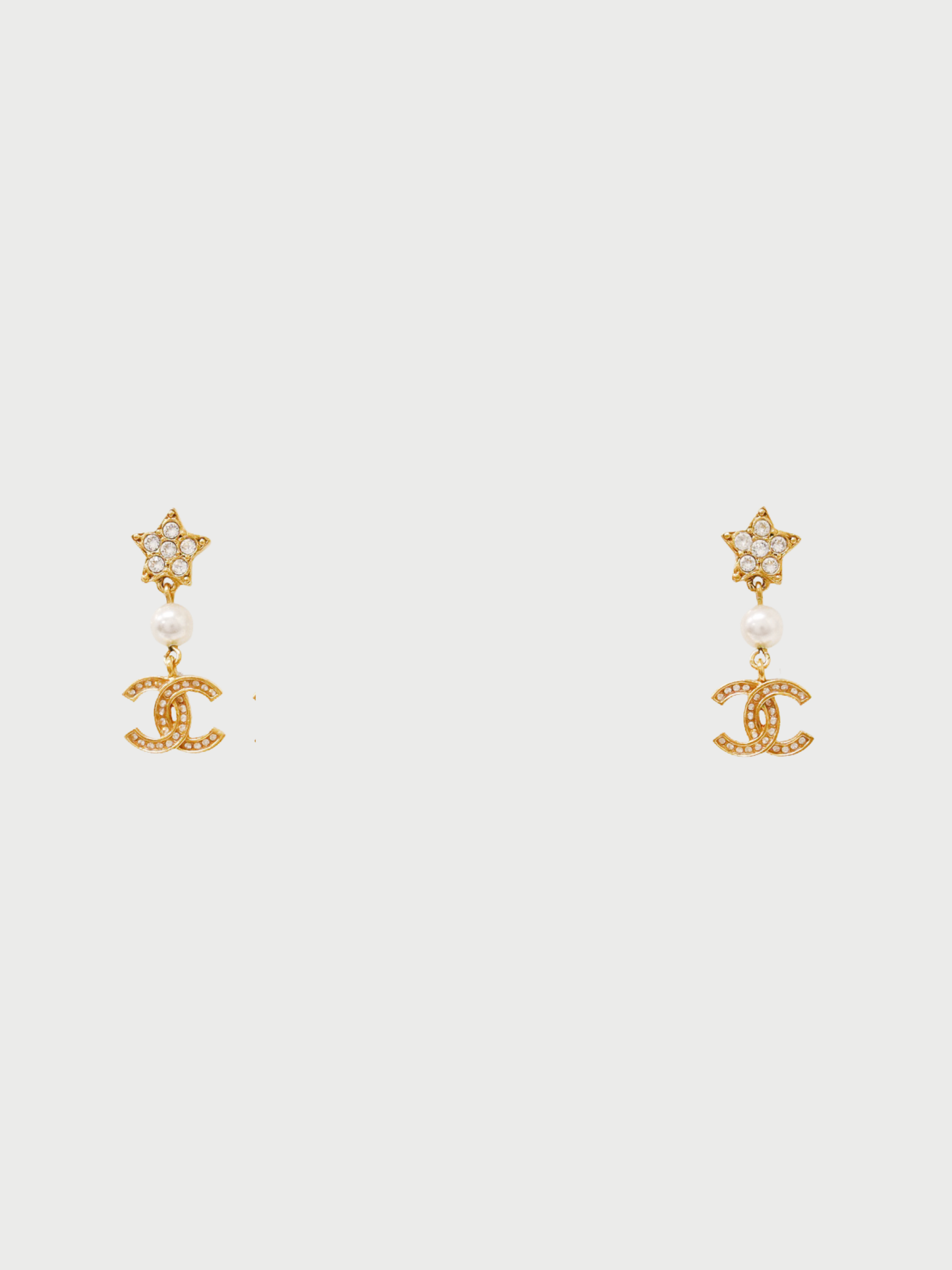 Chanel 2020 Gold Plated Metal COCO Rhinestone Pearl Earrings