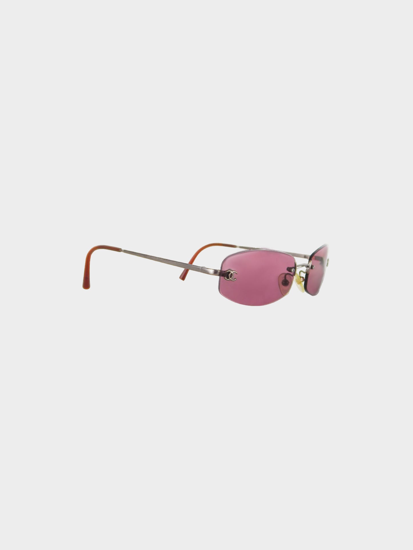 Chanel 2000s Pink Rimless Sunglasses