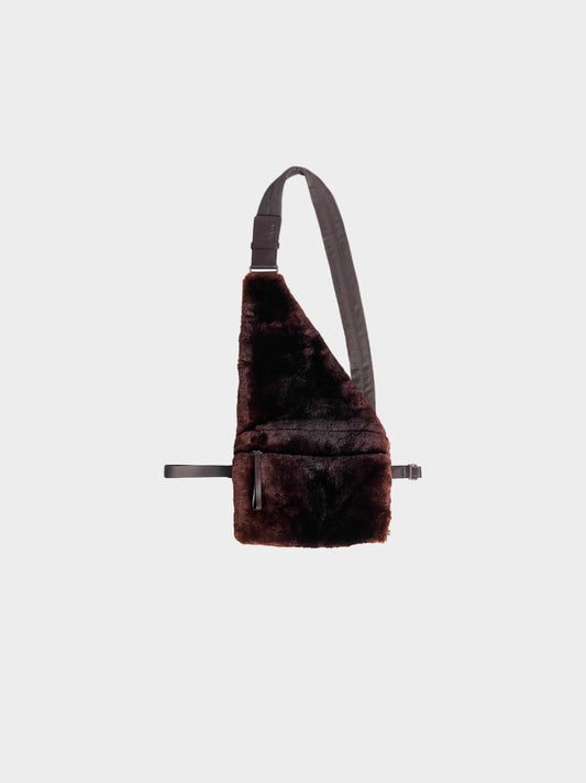 Prada FW 1999 Brown Crossbody Fur Bag