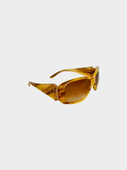 Miu Miu 2000s Gradient Brown Crown Sunglasses