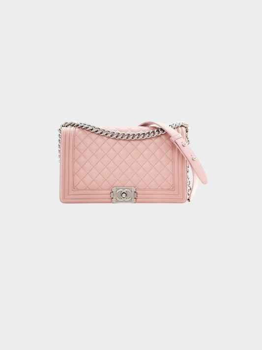 Chanel 2014-2015 Pink Calfskin Boy Flap Bag