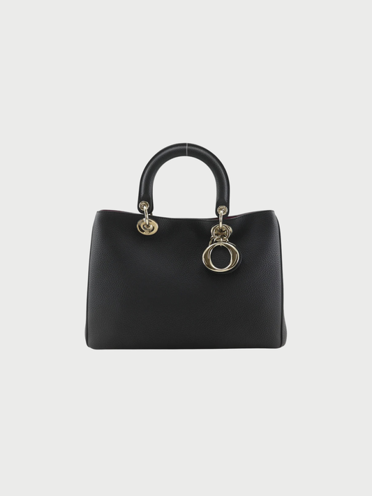 Christian Dior 2010s Black Calfskin Diorissimo 2Way Handbag