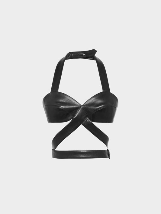 Azzedine Alaïa SS 2013 Black Lambskin Leather Bra