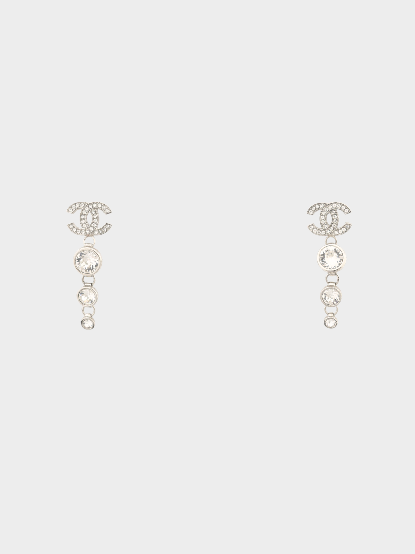 Chanel 2020s Silver Rhinestone COCO Earrings