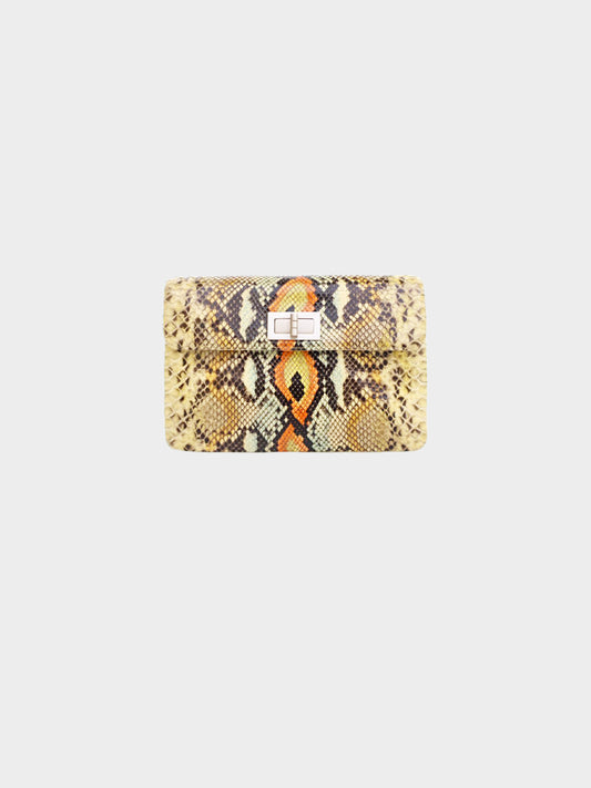 Chanel 2000-2002 Multicolor Python Reissue Clutch