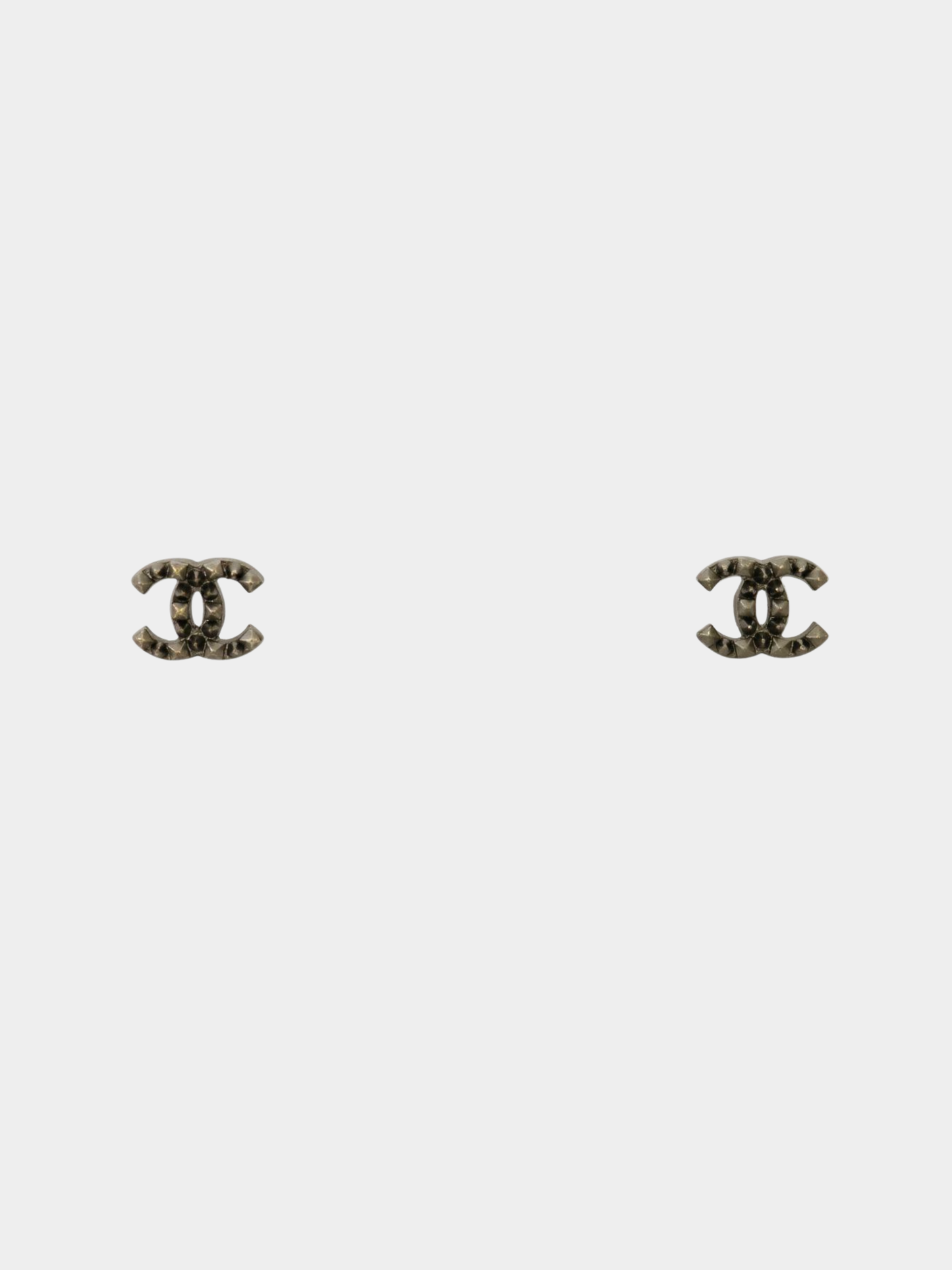 Chanel 2000s Silver COCO Stud Earrings