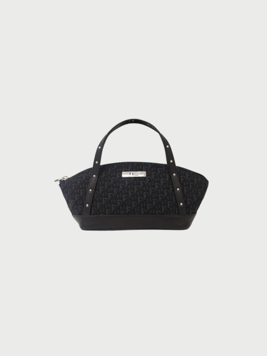 Christian Dior 2000s Black Trotter Canvas Mini Handbag