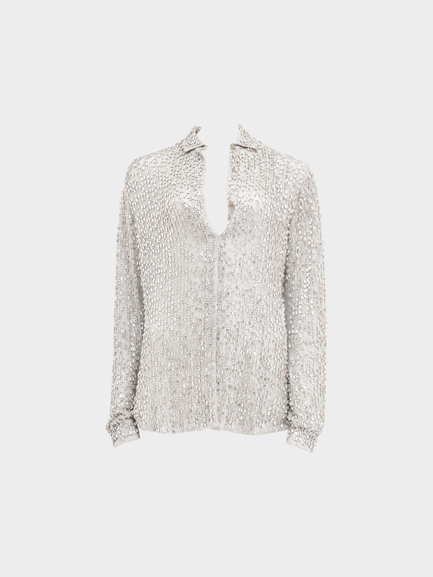 Saint Laurent FW 2017 Crystal Embroidered Button Up Shirt