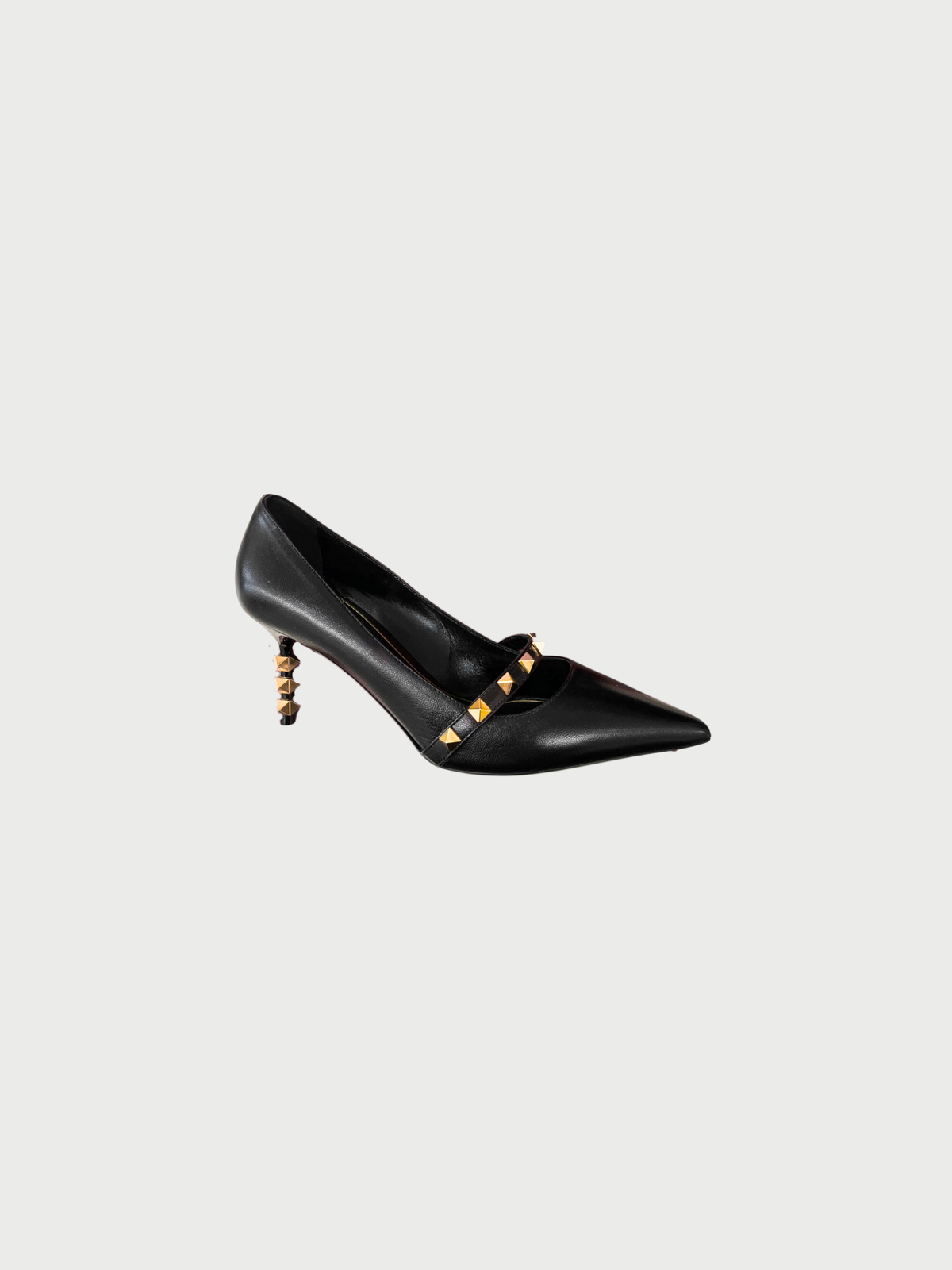 Valentino 2010s Black Leather Rockstud Pumps