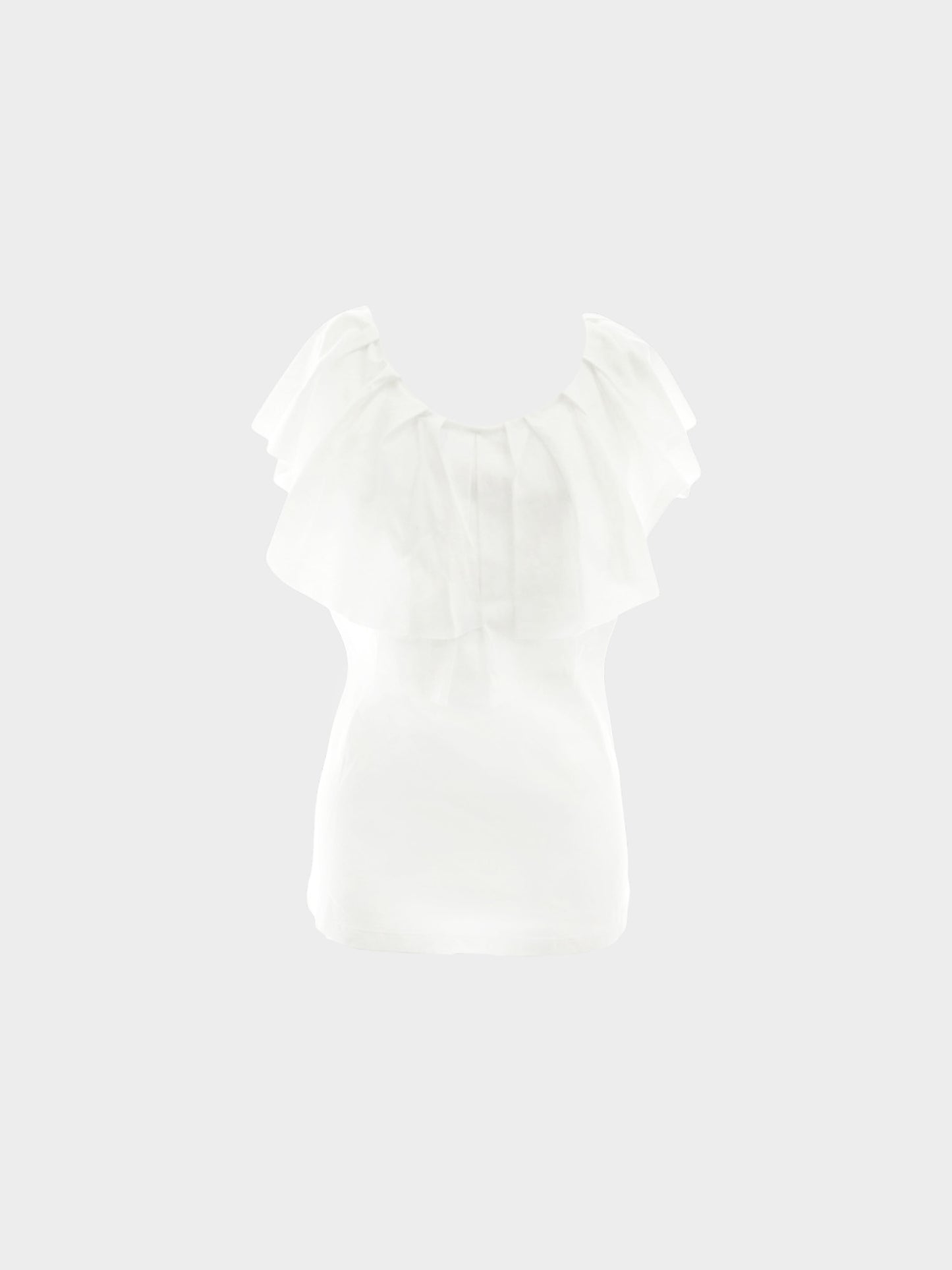 Valentino 2010s White Frill Collar Top