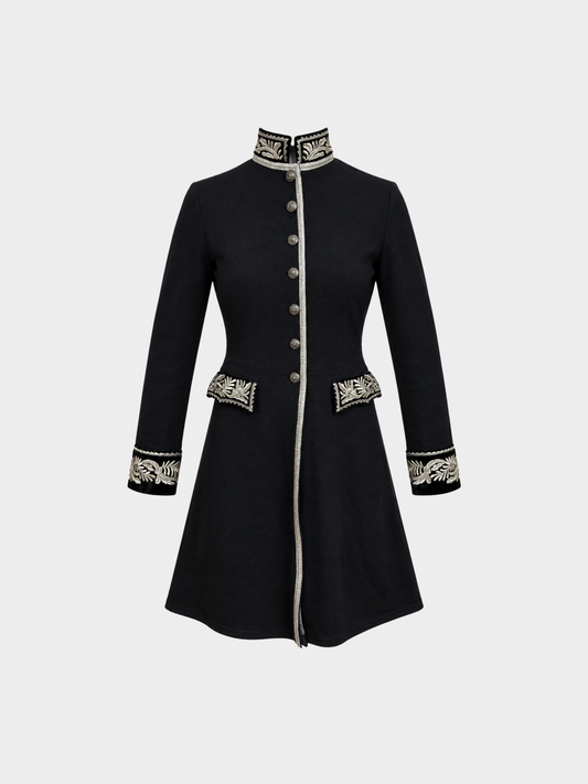 Ralph Lauren Denim & Supply 2010s Silver Embroidered Military Officer Tailcoat Jacket