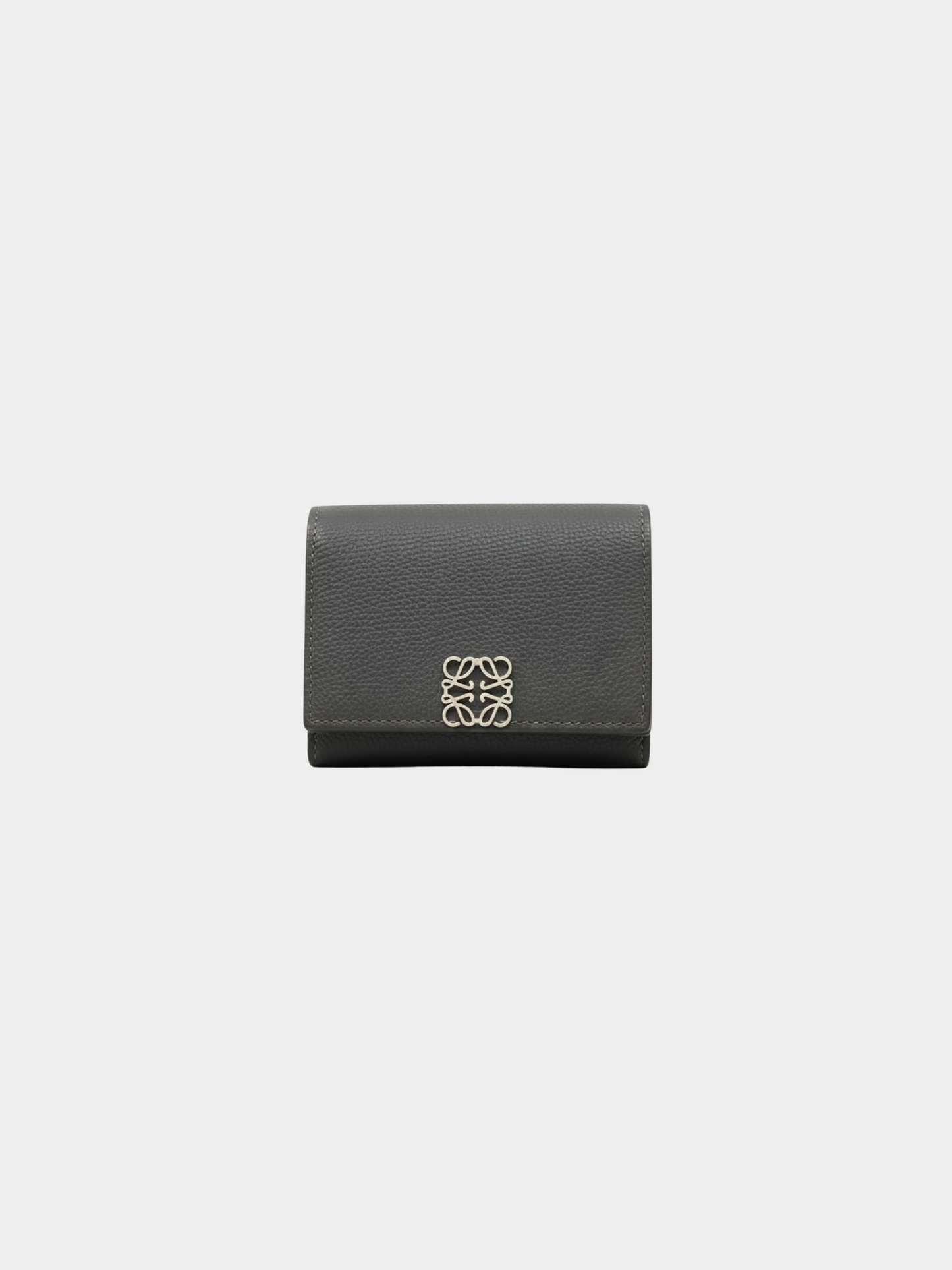 Loewe 2010s Gray Anagram Vertical Wallet