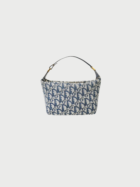 Christian Dior 2000s Navy Trotter Canvas Handbag