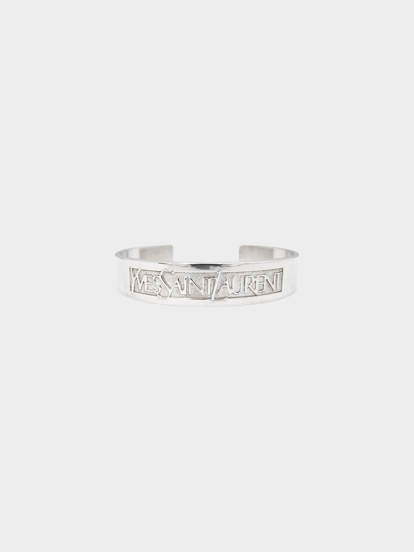 Yves Saint Laurent Early 2000s Silver Open Cuff Bracelet