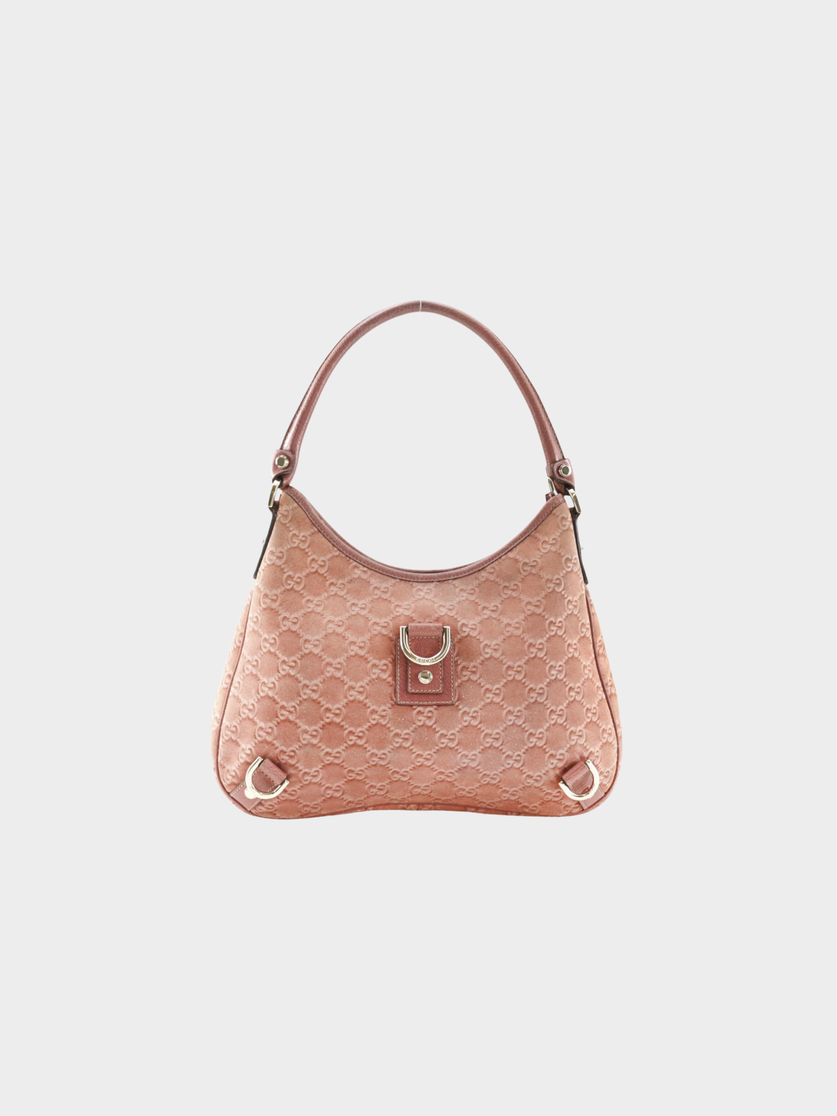 Gucci 2000s Raspberry Pink GG Suede Abbey Shoulder Bag